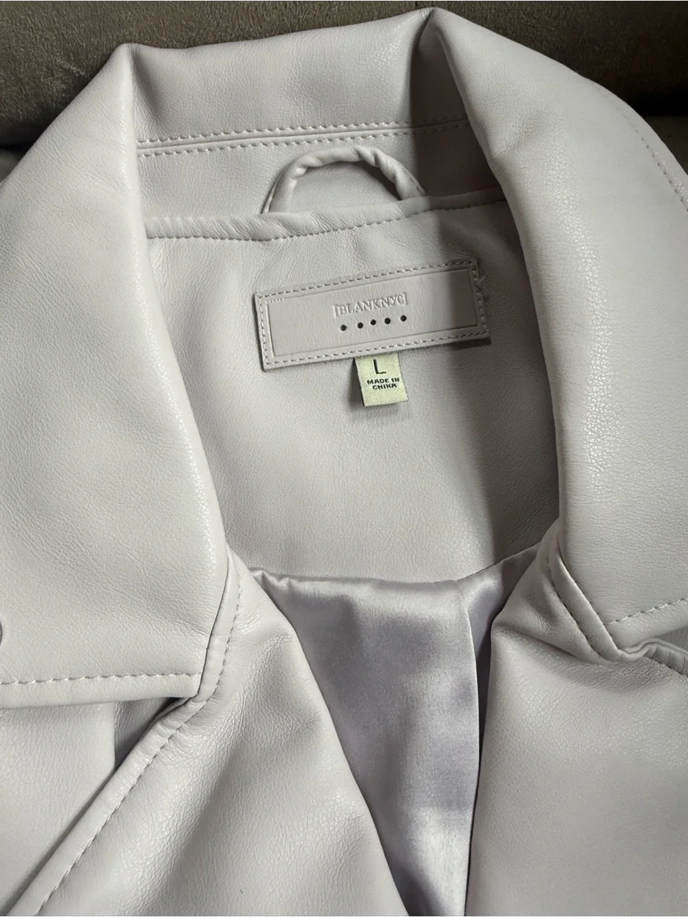 Blank NYC Light Grey Faux Leather Moto Jacket - Picture 3 of 3